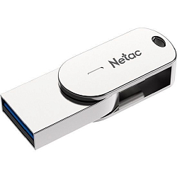 USB 32Gb Netac U785C Dual, USB + TypeC, серебро 3.0