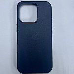 Задняя накладка Leather Case для iPhone 16 Pro Темно-синий