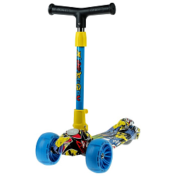 Самокат стальной, колёса световые PU d=11/5 см, ABEC 7, складной, до 65 кг, цвет синий