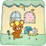 Плед детский 100*100 меховой, зеленый