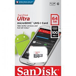 Micro SD 64Gb SanDisk Class 10 Ultra Light UHS-I  (100 Mb/s) без адаптера