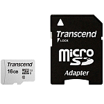 Micro SD 16Gb Transcend 300SUHS-I U1 с адаптером SD