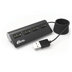 USB-Хаб RITMIX CR-2400 Black, 4 порта