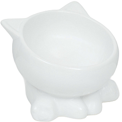 Миска керамическая "Киса" на подставке-лапках 200 мл  13 х 12 х 8 см, белая   9942200