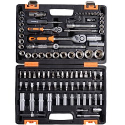 Набор инструментов, 1/2" , 1/4" , CrV, в кейсе 94 предм ВИХРЬ 73/6/7/5