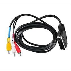 Кабель SCART <--> 3RCA  1.0м EXPLOYD Easy EX-K-1411 черный