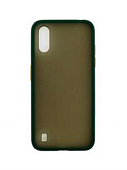 Задняя накладка ZIBELINO Plastic Matte для Samsung Galaxy A01 зеленая окантовка