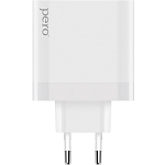 Сетевое ЗУ 1USB/1Type-C PERO TC15 белый, QC3.0, PD, 65W