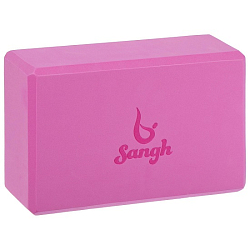 Блок для йоги Sangh, 23×15×8 см, цвет розовый