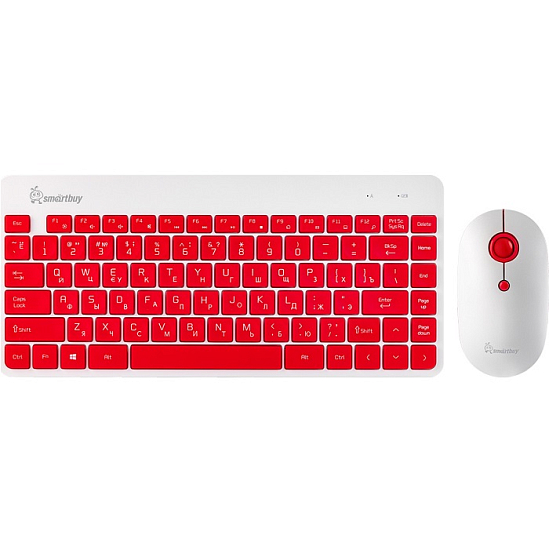 Клавиатура+мышь БП SMARTBUY 220349AG красный/белый