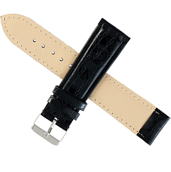 Ремешок для часов "Соломон", 22 мм, экокожа, l-20 см, черный, 1268506
