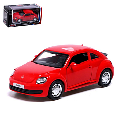 Машина металлическая VOLKSWAGEN THE BEETLE, 1:38, инерция, открываются двери, цвет красный