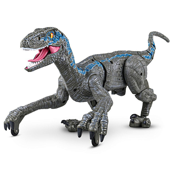 Динозавр р/у Mioshi Active "Древний хищник: Велоцираптор" (45х21 см., подвиж., звук, свет, аккум., серый) 