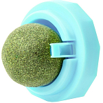 Игрушка для кошек из кошачьей мяты "Вращающийся шарик" на основании, 5 х 4 см, голубая 9232721