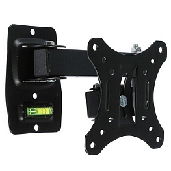 Кронштейн LuazON KrON-62, для ТВ, наклонно-поворотный, 10-30", 70-360 мм от стены, чёрный 3937405