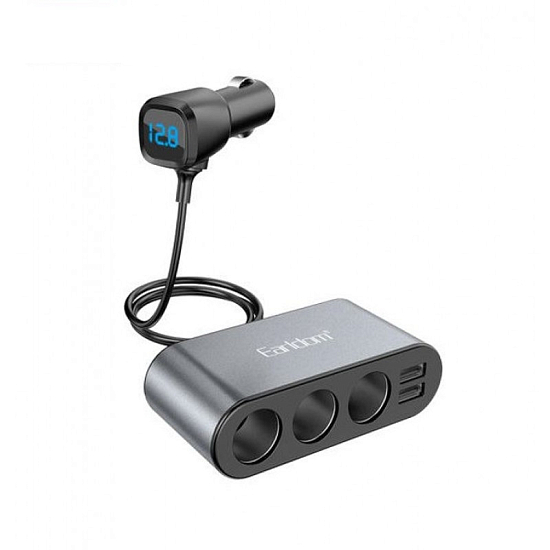 Разветвитель прикуривателя EARLDOM ES-CS2 120W (3выхода+2USB) черный