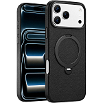 Задняя накладка KEEPHONE MEHOLD MAGSAFE LEATHER CASE WITH RING HOLDER для iPhone 17 PRO MAX, BLACK