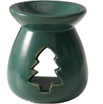 Аромалампа для эфирных масел «Ёлочка», керамика, т. зелёная, 6.8×6.8×7.5 см