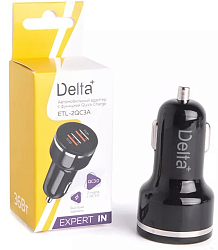Авто ЗУ 2USB 2A DELTA+ ETL-2QC3A QC3.0