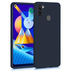 Задняя накладка SILICONE COVER для Samsung Galaxy A11/M11 тёмно-синий