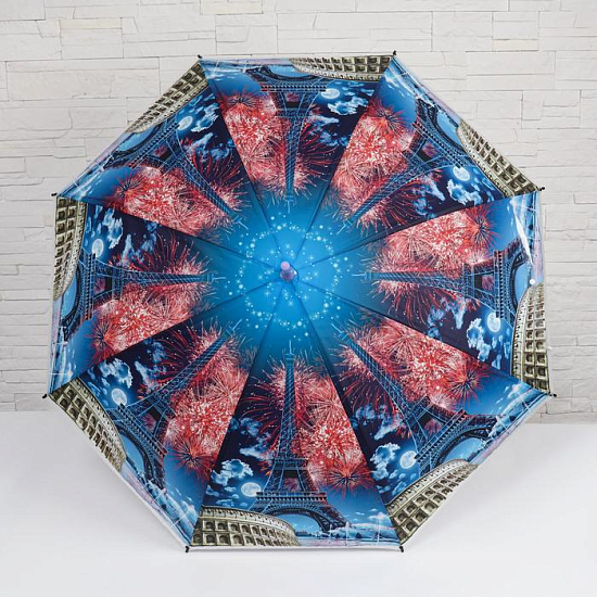 Зонт-трость полуавтоматический «Travel», 8 спиц, R = 51 см, цвет МИКС