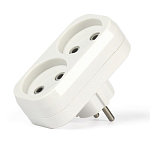 Разветвитель 2 гн. 10А/250B без заземления плоская (SBE-10-A02-2)