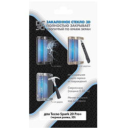Противоударное стекло DF для Tecno Spark 20 Pro+ DF tColor-22 (black)