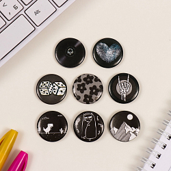 Набор значков на одежду, рюкзак, сумку «Чёрные», 8 шт., d=25 мм, 10331502