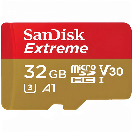 Micro SD 32Gb SanDisk Class 10 Extreme UHS-I A1 V30 U3 (100 Mb/s)