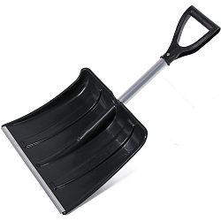 Лопата автомобильная пластиковая, ковш 380 × 370 мм, с алюминиевой планкой, алюминиевый черенок, с ручкой, «Мини»