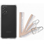 Задняя накладка GRESSO. Коллекция Кросс Карабин (для Samsung Galaxy A52 прозрачный + лента серебро