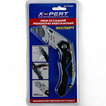Нож для гипсокартона складной X-PERT 18 мм+2 лезвия,с фиксатором положения,блистер, XP-FK1021