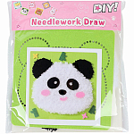 Вышивка по фетру «Панда», 20.5×20.5 см, зелёная 10939775