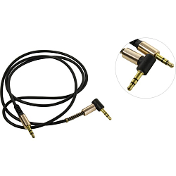 Кабель Jack 3.5 <--> Jack 3.5  1.0м SMARTBUY A-35-35-fold black черный, с Г-образным наконечником