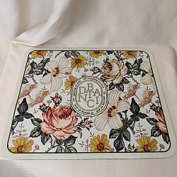 Коврик для сушки посуды цветы бежевый 30х40 см  (С-пакет 35*45)
