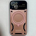 Силиконовый чехол BRISTOL Magsafe для iPhone 15 розовый , защита камеры, кольцо-подставка