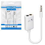 Переходник Jack 3.5 <--< 2*Jack 3.5 наушники и микрофон (10см)