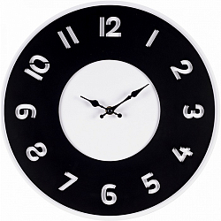 Часы настенные РУБИН "Классика, из МДФ, корпус белый+черный, d=35 (3529-002)