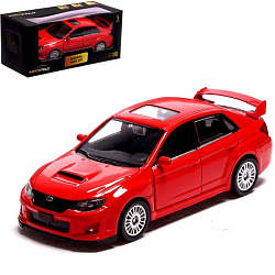 Машина металлическая SUBARU WRX STI, 1:32, инерция, открываются двери, цвет красный