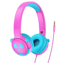 Наушники полноразмерные HOCO W31, mini Jack 3.5 мм, 1.2 м, цвет: розовый, красный