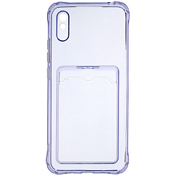 Задняя накладка ZIBELINO Silicone Card Holder Case для Xiaomi Redmi 9A (сиреневый) защита камеры