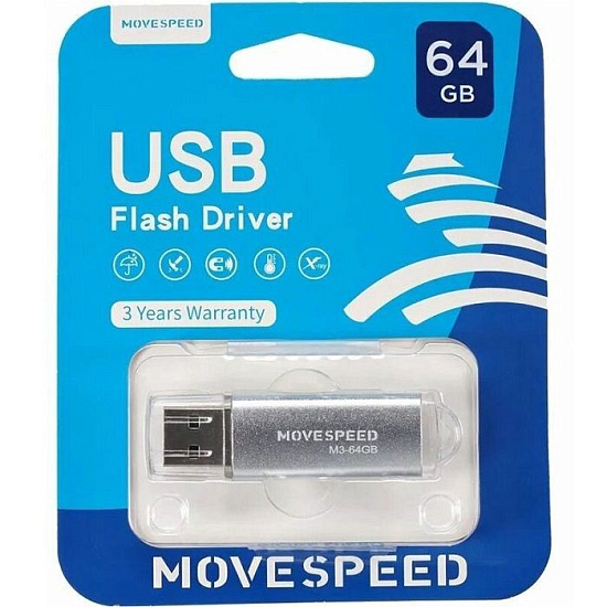 USB 64Gb Move Speed M3 серебро