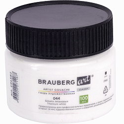 Гуашь художественная 1 шт., BRAUBERG ART CLASSIC, ,баночка 100 мл, БЕЛИЛА ТИТАНОВЫЕ, 191582