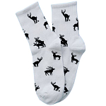 Олени носки мужские (комплект 1 пара) (40-47, белый)