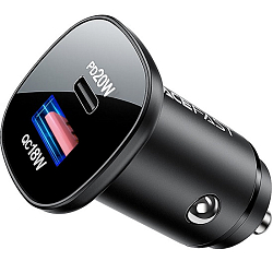 Авто ЗУ 1USB/1Type-C ACEFAST B1, Mini, черный, 38 Вт (6974316280330)