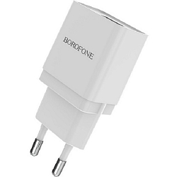 Сетевое ЗУ 1USB 1A BOROFONE BA19A, Nimble, microUSB, белый