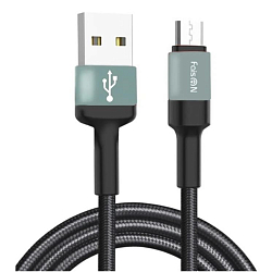 Кабель USB <--> microUSB  1.0м FAISON HX26 Express чёрный, серая вставка