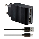 Сетевое ЗУ 2USB 2.4A INKAX CD-65 microUSB черный