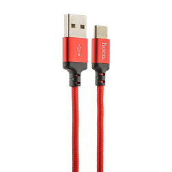 Кабель USB <--> Type-C  1.0м HOCO X Series X-14 в переплёте, красный