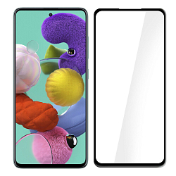 Противоударное стекло 2.5D NONAME для SAMSUNG Galaxy A51, Ceramic, Anti-Blue, матовое, черное, полный клей